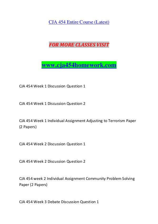 CJA 454 HOMEWORK Exciting Results / cja454homework.com CJA 454 HOMEWORK Exciting Results / cja454homework