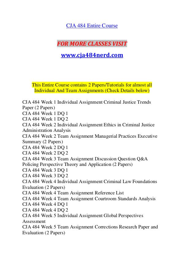 CJA 484 NERD Exciting Results / cja484nerd.com CJA 484 NERD Exciting Results / cja484nerd.com