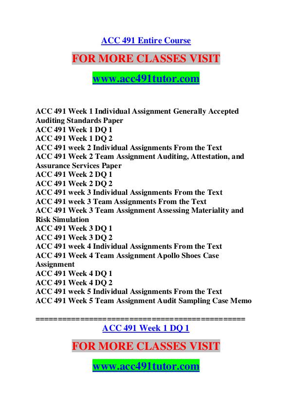 ACC 491 TUTOR Great Stories /acc491tutor.com ACC 491 TUTOR Great Stories /acc491tutor.com