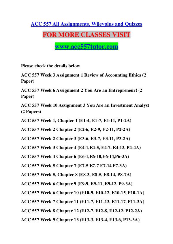 ACC 557 TUTOR Great Stories /acc557tutor.com ACC 557 TUTOR Great Stories /acc557tutor.com