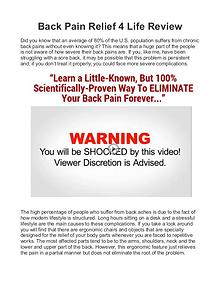 Back Pain Relief 4 Life Exercises / Program