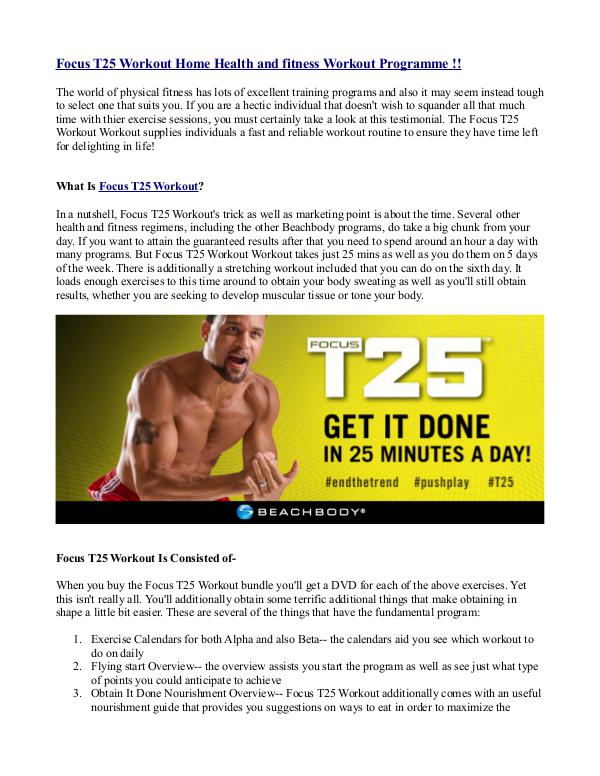 Focus T25 Workout