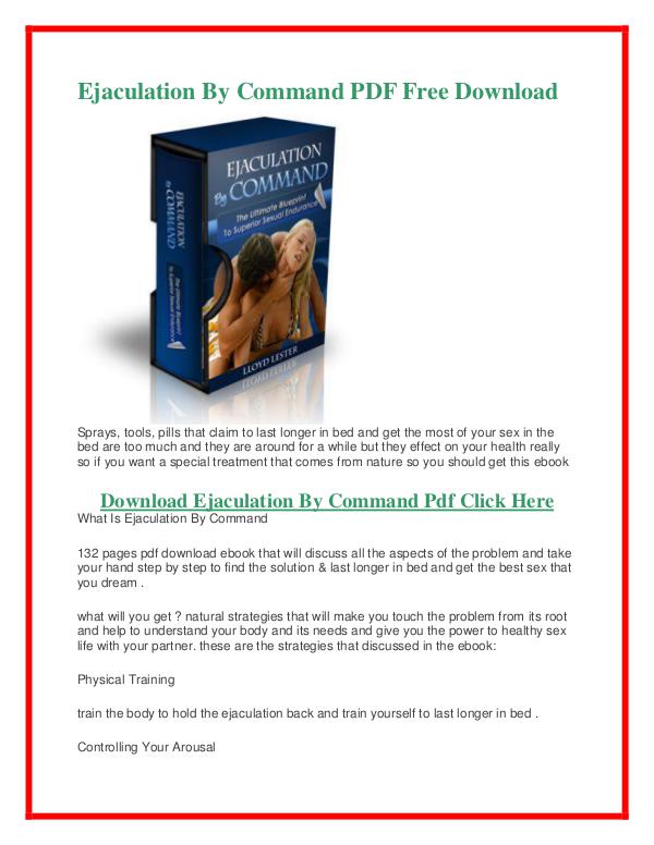 Lloyd Lester :Ejaculation By Command PDF (eBook) Review Ejaculation By Command PDF Free Download