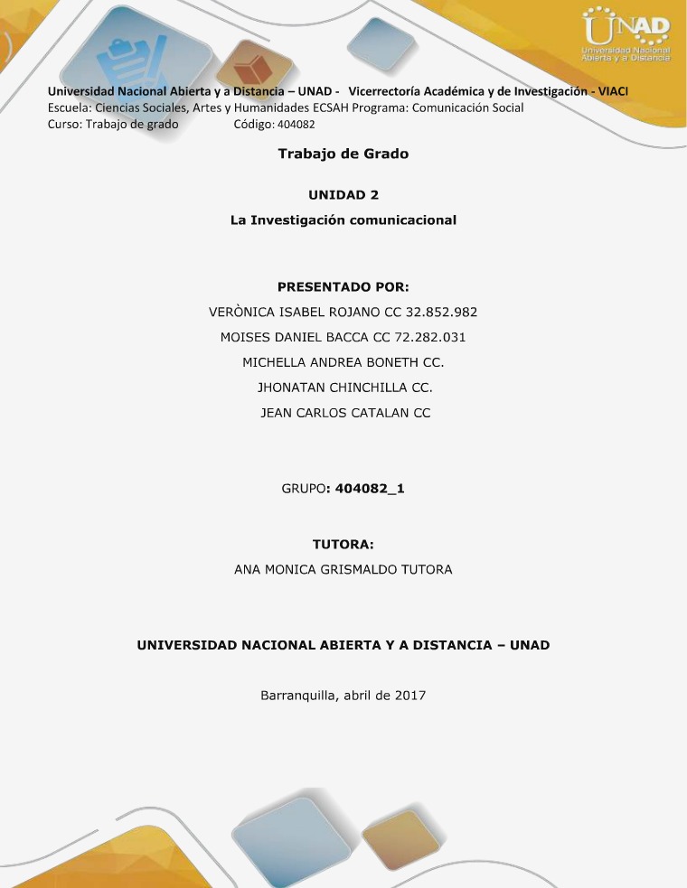 Trabajo de Grado -La Investigación comunicacional La Investigación comunicacional