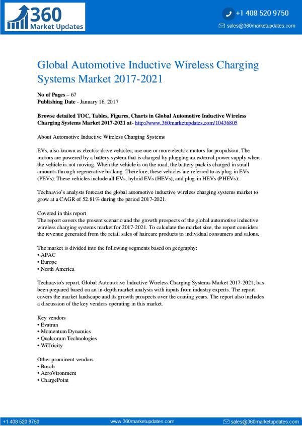 Automotive Inductive Wireless Charging Systems