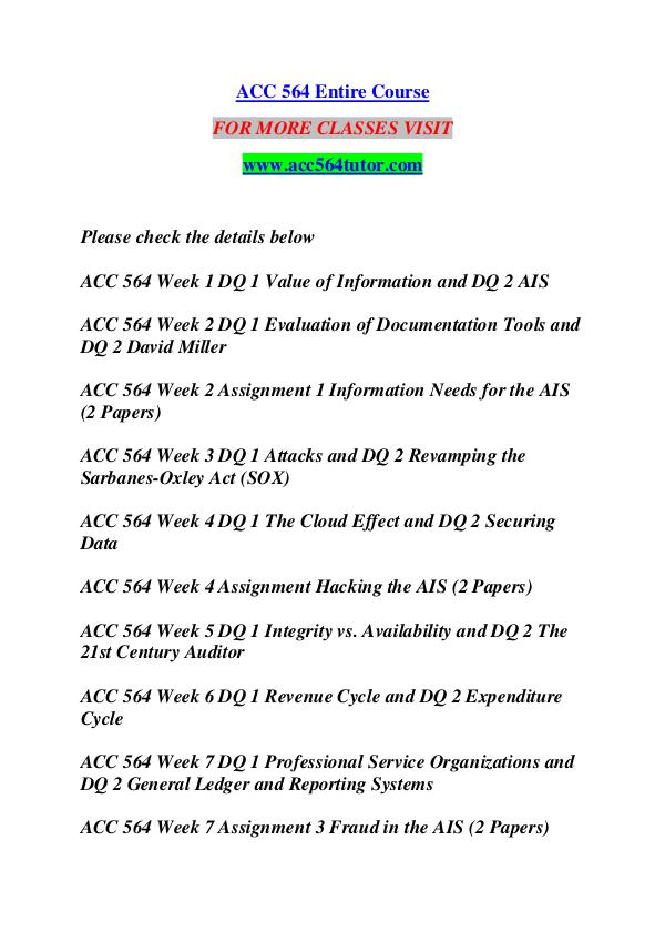 ACC 564 TUTOR Great Stories /acc564tutor.com ACC 564 TUTOR Great Stories /acc564tutor.com