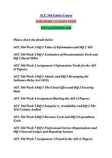 ACC 564 TUTOR Great Stories /acc564tutor.com