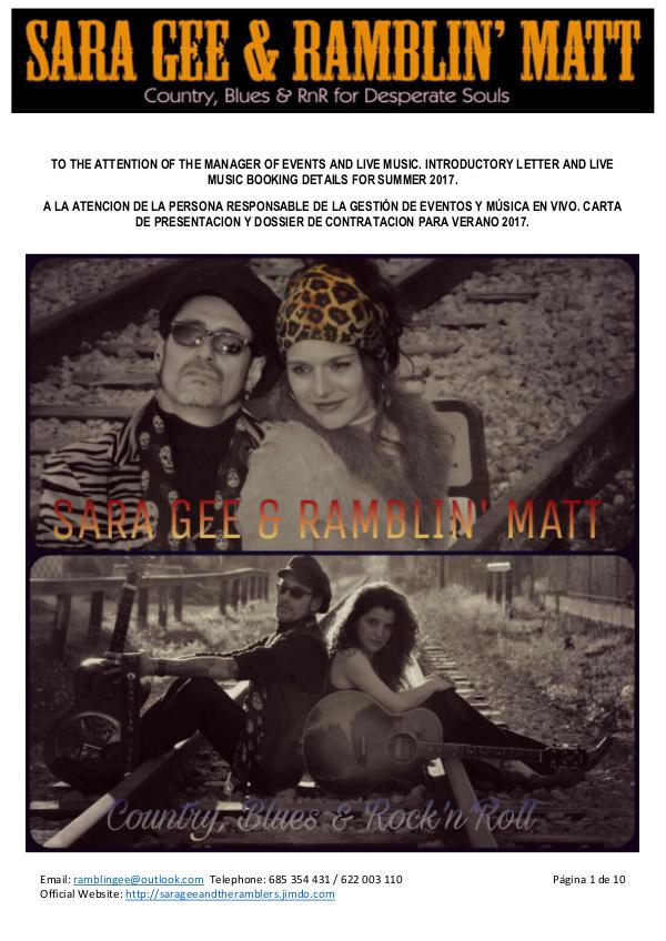 SARA GEE & RAMBLIN MATT ENGLISH / SPANISH DOSSIER