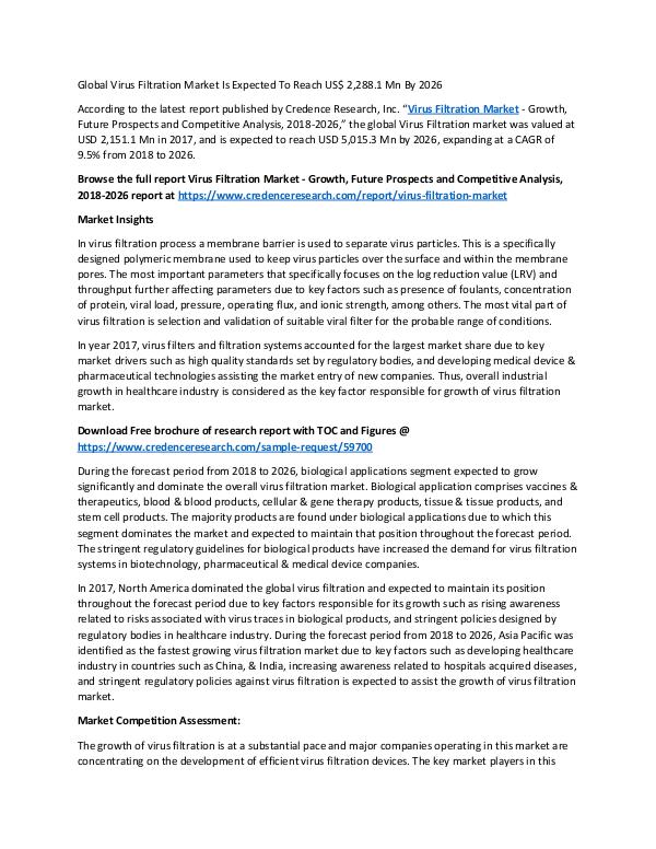 Virus Filtration Market 2019