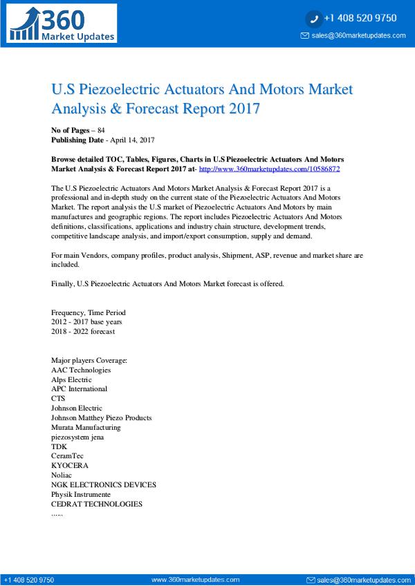 360 Market Updates Piezoelectric Actuators And Motors Market