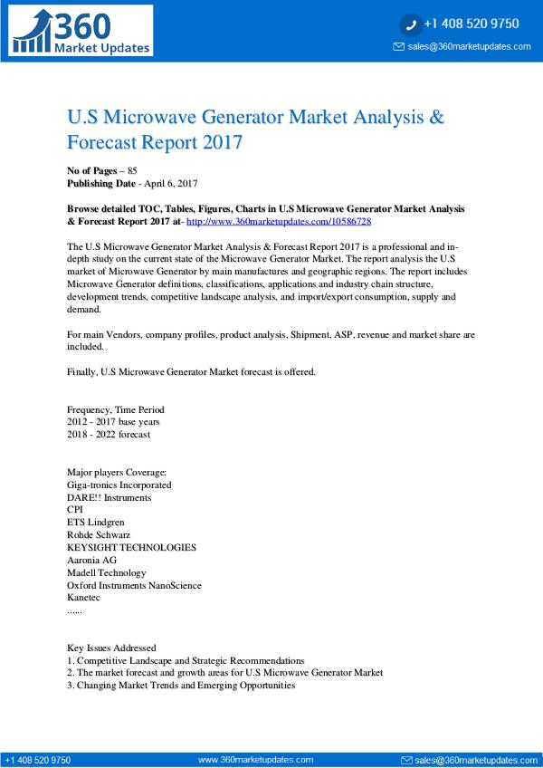 Market Research Reports Microwave Generator Market