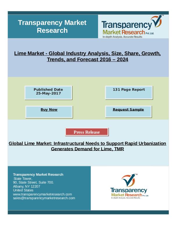 Lime Market to Reach US$ 76.48 Bn by 2024