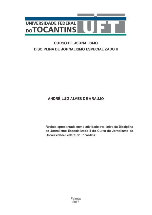 Revista Nova Rota Reportagem Jornalismo Especializado II