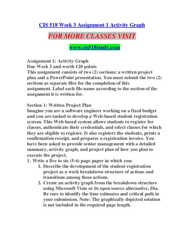 CIS 518 STUDY Learn Do Live /cis518study.com CIS 518 STUDY Learn Do Live /cis518study.com