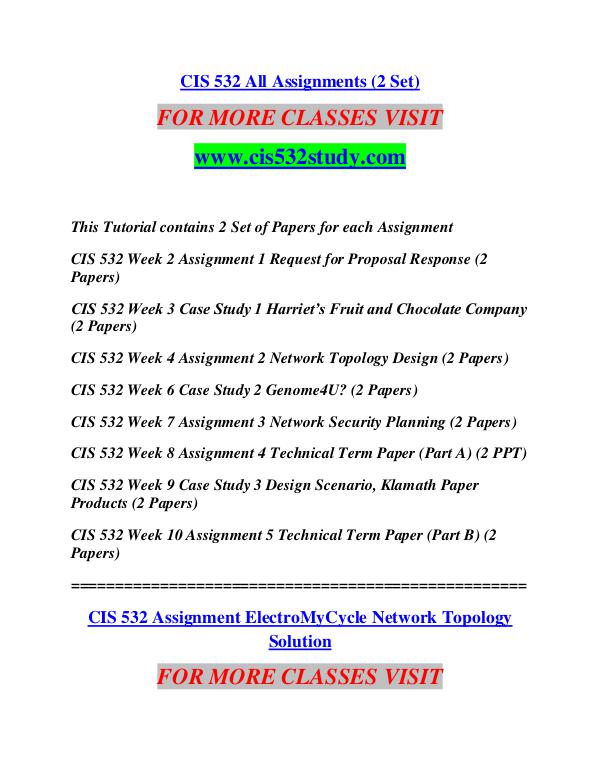 CIS 532 STUDY Learn Do Live /cis532study.com CIS 532 STUDY Learn Do Live /cis532study.com