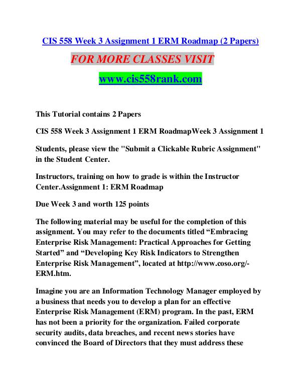 CIS 558 RANK Learn Do Live /cis558rank.com CIS 558 RANK Learn Do Live /cis558rank.com