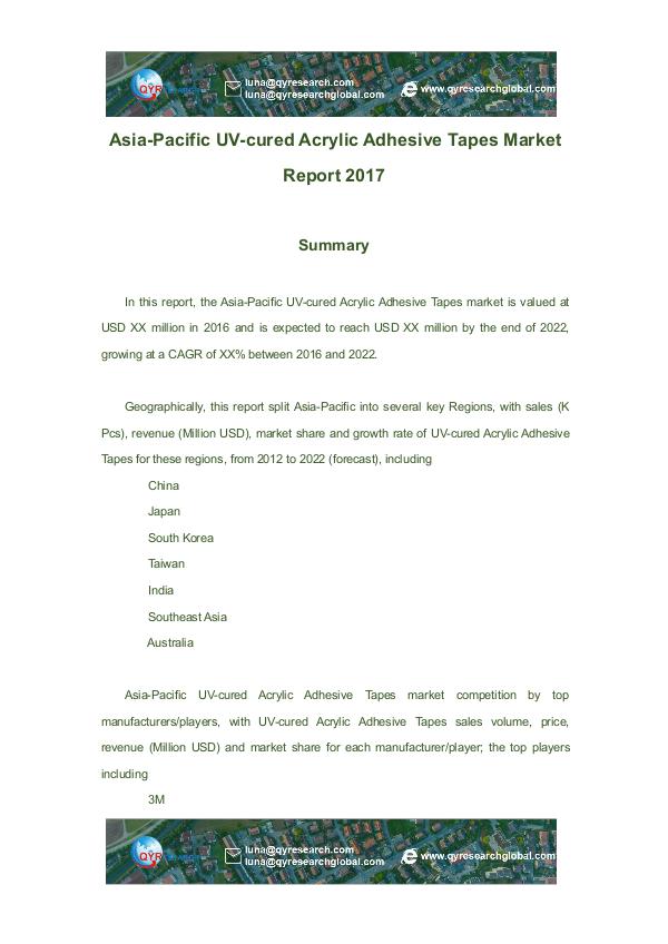 Asia-Pacific UV-cured Acrylic Adhesive Tapes Marke