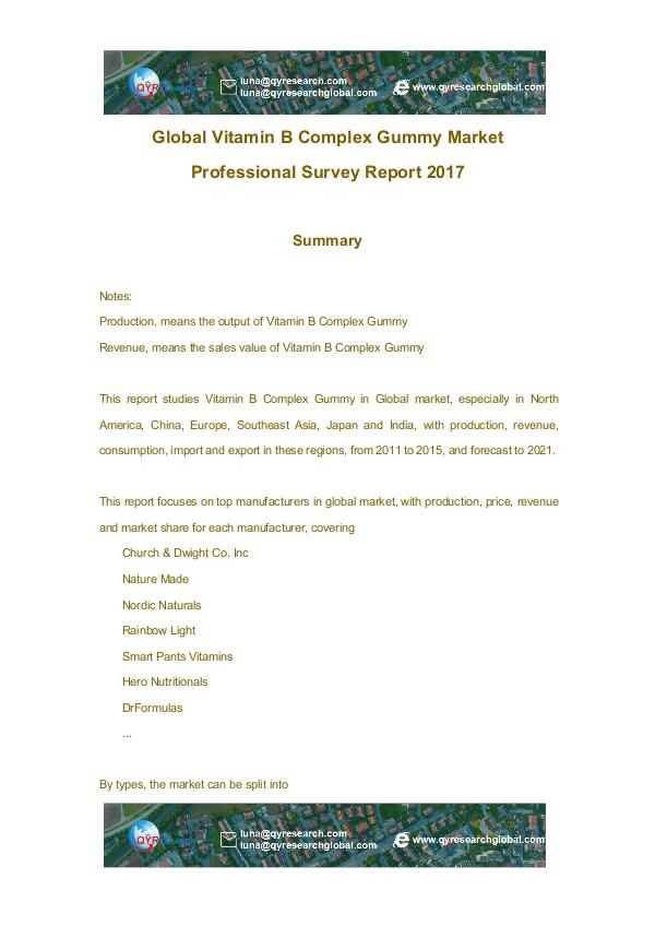 Global Vitamin B Complex Gummy Market Professional