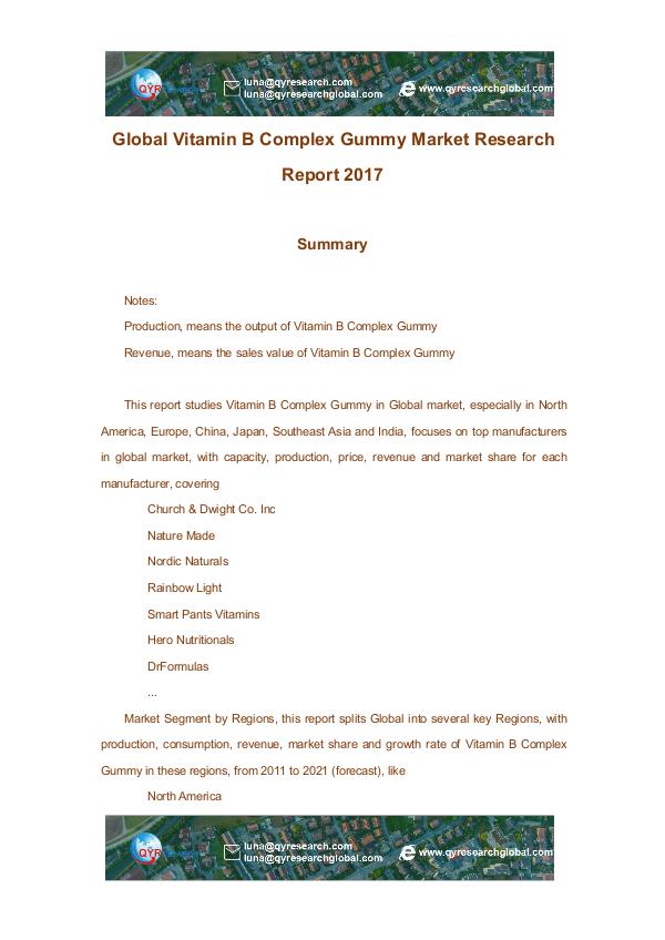 Global Vitamin B Complex Gummy Market Research Rep