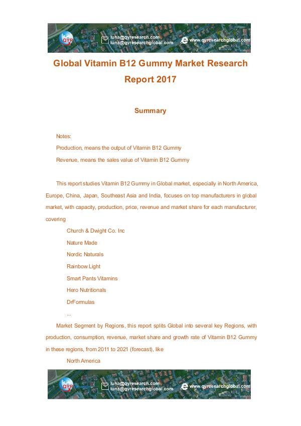 Global Vitamin B12 Gummy Market Research Report 20