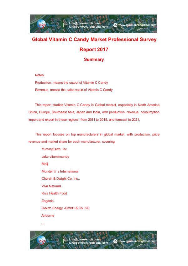 Global Vitamin C Candy Market Professional Survey