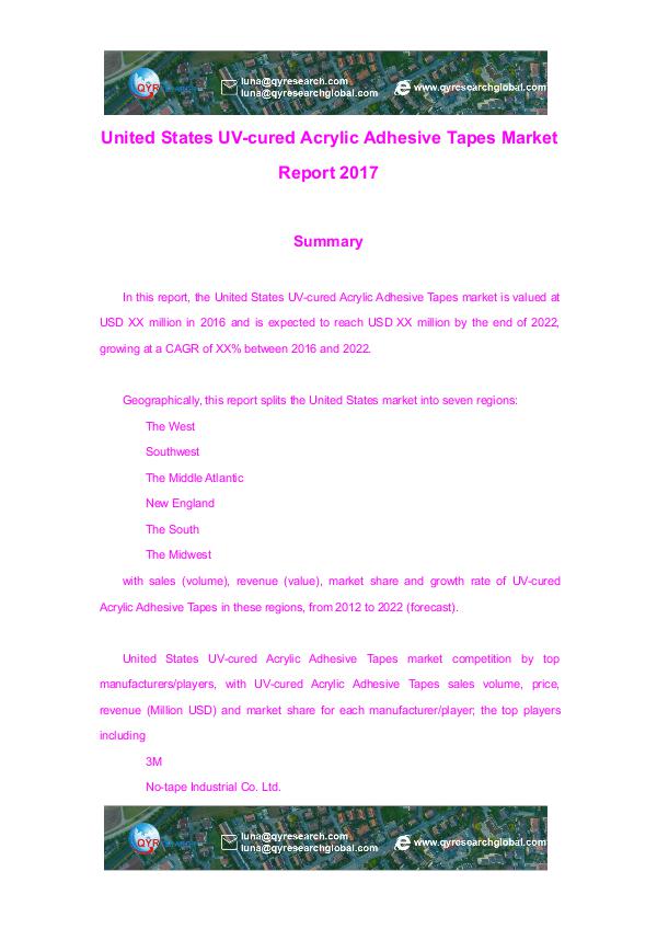 United States UV-cured Acrylic Adhesive Tapes Mark