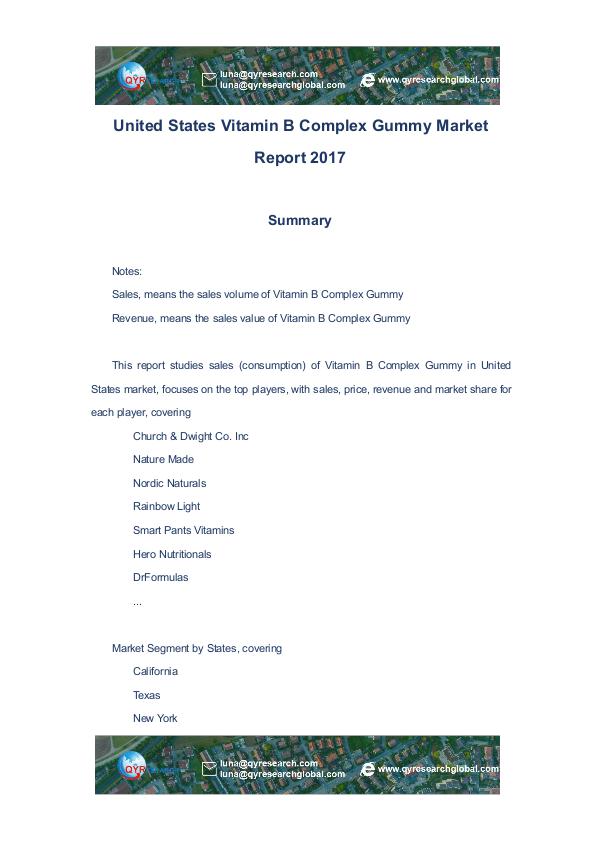 United States Vitamin B Complex Gummy Market Repor