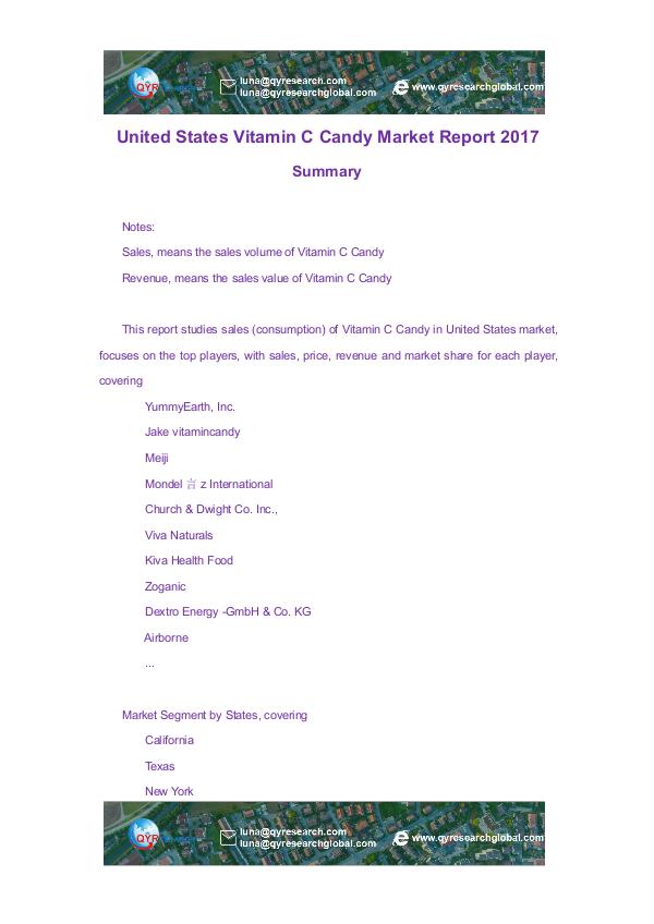 United States Vitamin C Candy Market Report 2017