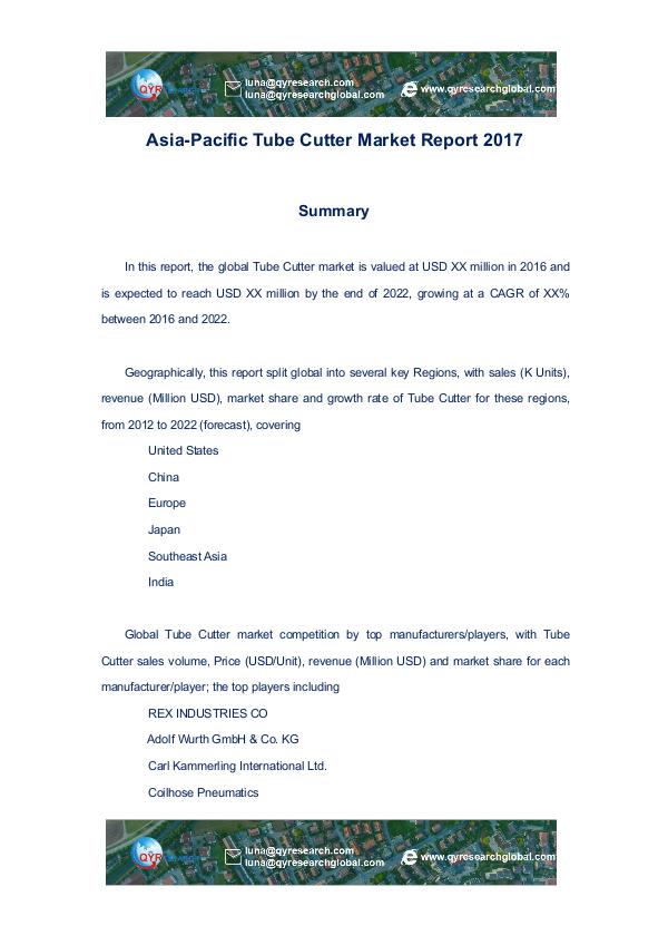 Asia-Pacific Tube Cutter Market Report 2017