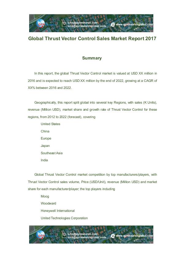 Global Thrust Vector Control Sales Market Report 2