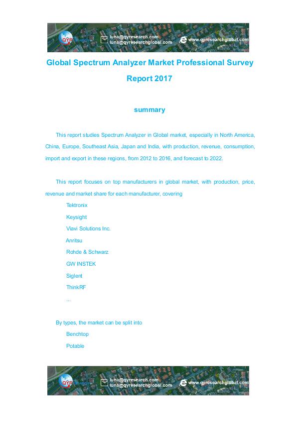 Global Spectrum Analyzer Market Professional Surve