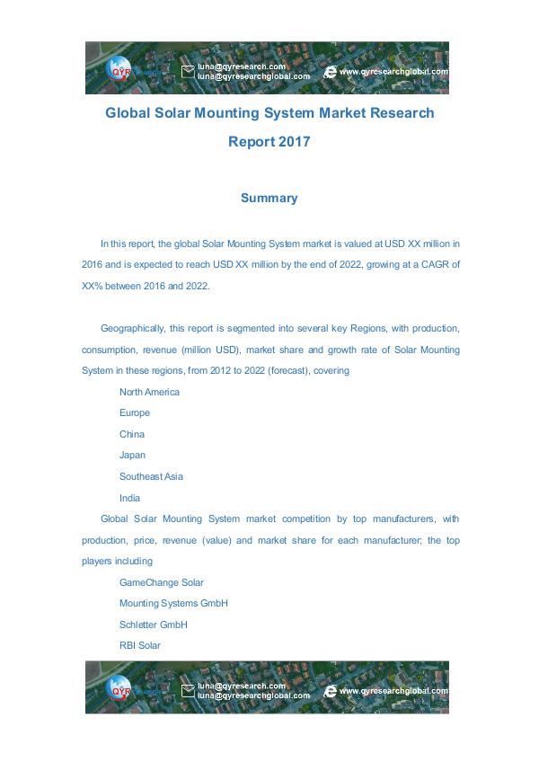 Global Solar Mounting System Market Research Repor