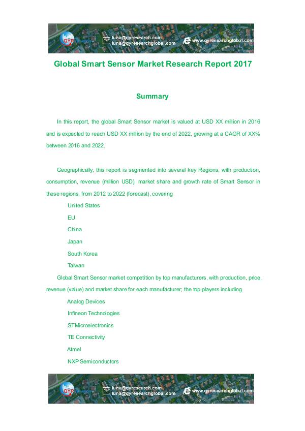 Global Smart Sensor Market Research Report 2017
