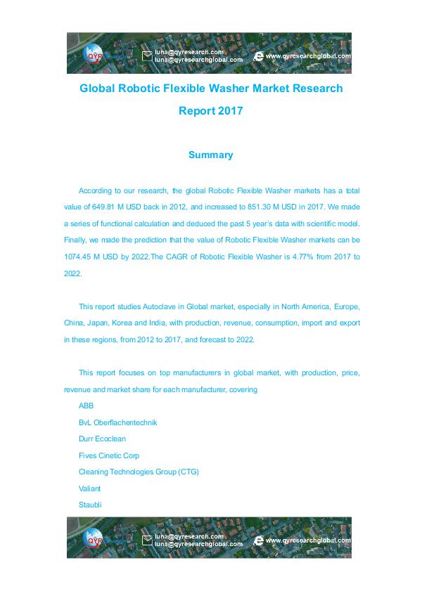 Global Robotic Flexible Washer Market Research Rep