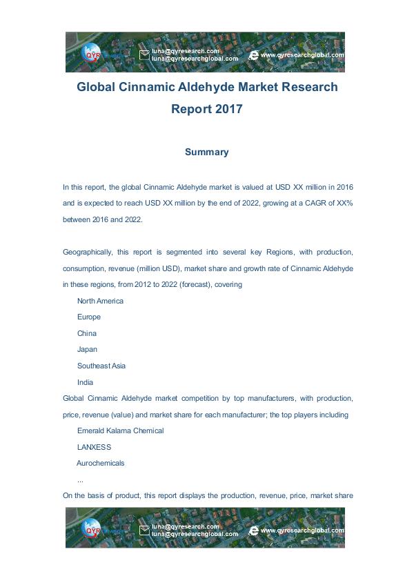 Global Cinnamic Aldehyde Market Research Report 20