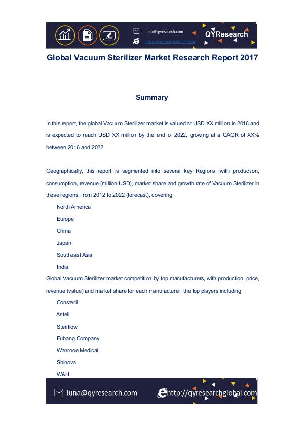 Global Vacuum Sterilizer Market Research Report 20