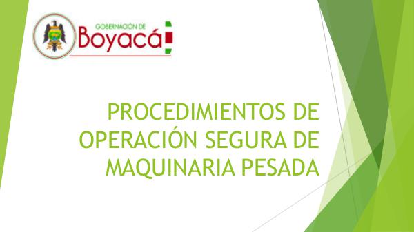 PROCEDIMIENTOS DE OPERACIÓN SEGURA DE MAQUINARIA P