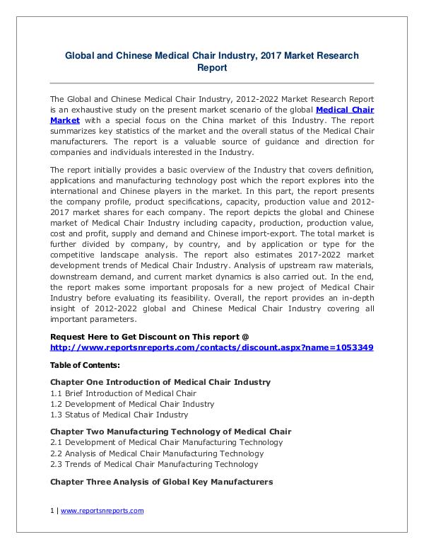 Medical Chair Market Growth Analysis and Forecasts To 2022 Medical Chair Market Global Industry Analysis 2022