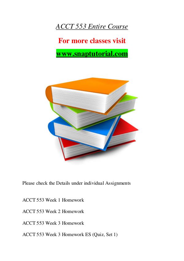 ACCT 553 help A Guide to career/Snaptutorial ACCT 553 help A Guide to career/Snaptutorial