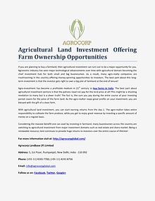 Agrocorp Landbase (P) Limited