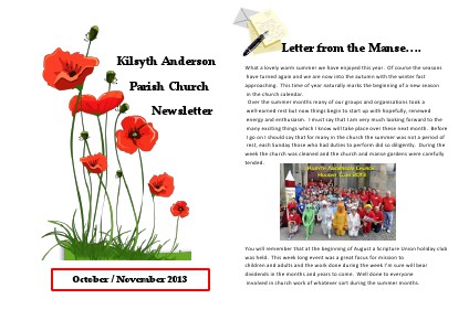 Kilsyth Anderson Church Magazine autumn 2013