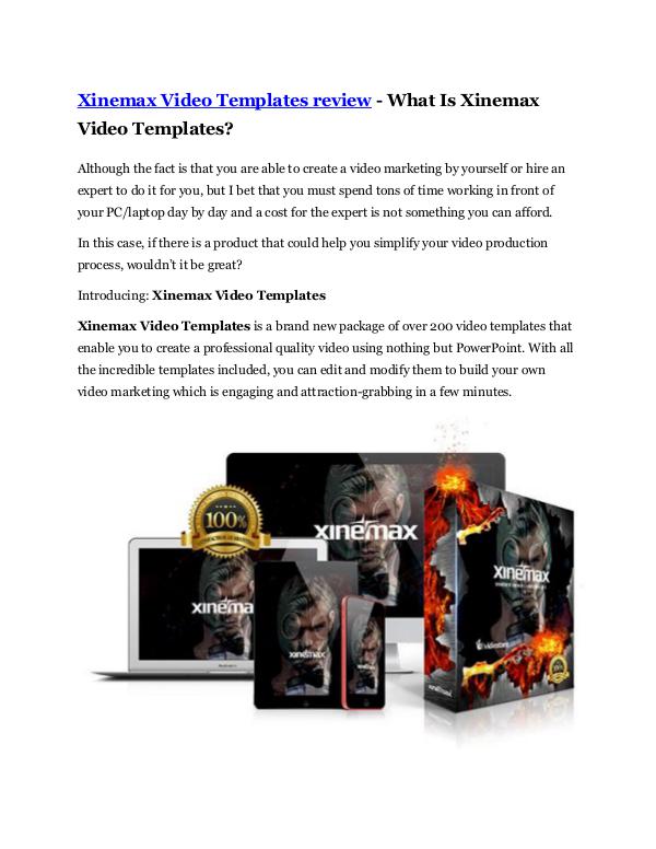 Xinemax Video Templates Review -(FREE) $32,000 Bon