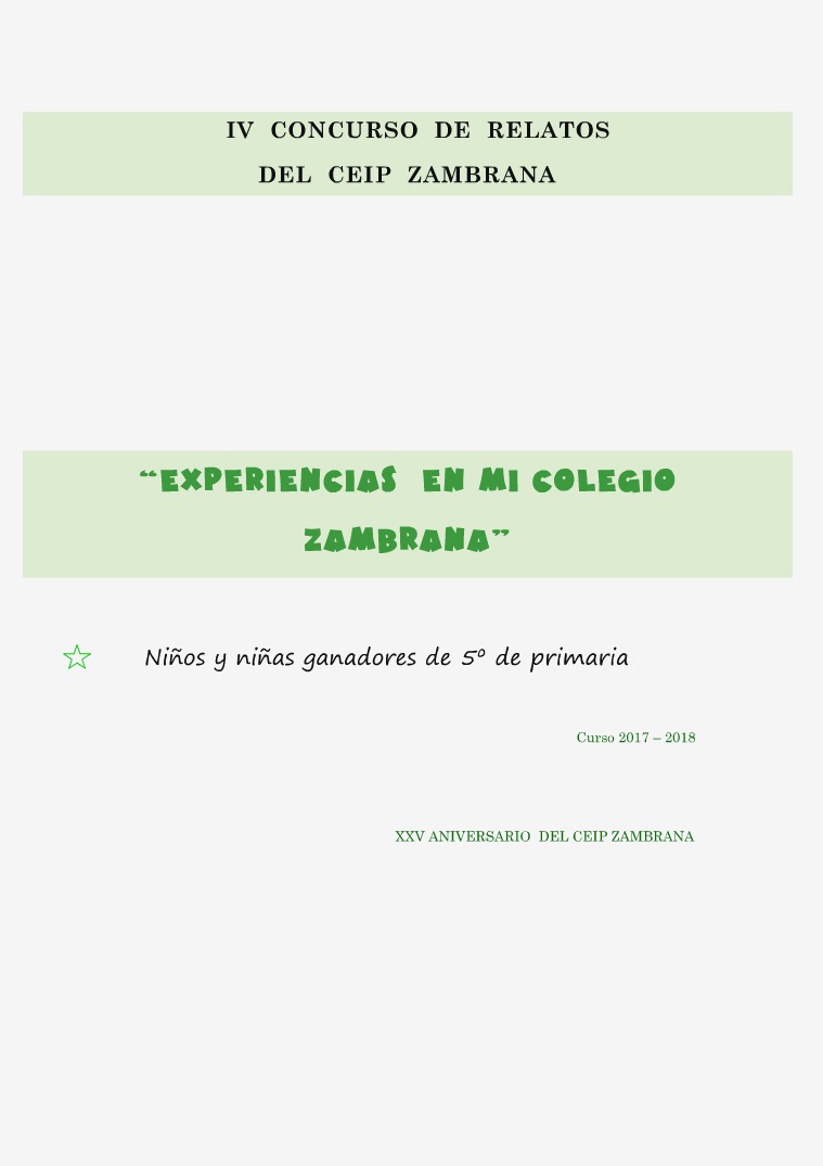 Ganadores 5º  2017-2018 Relatos de 5º  17--18