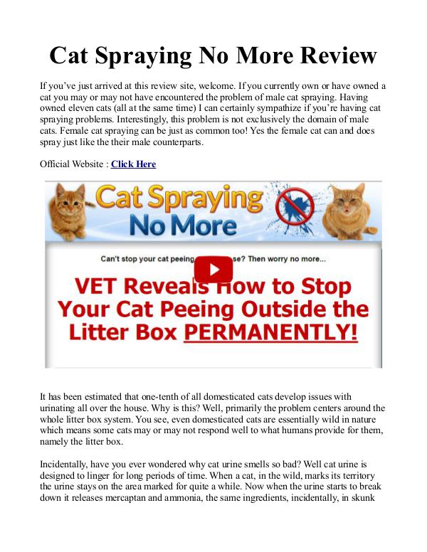 Cat Spraying No More PDF / Review Is Sarah Richards Guide Free Download?