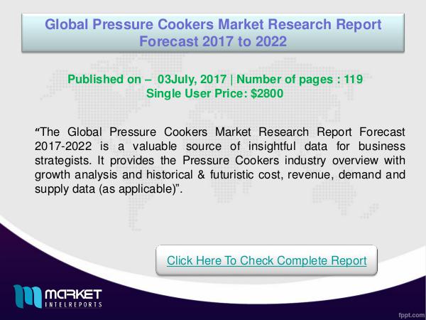 My first Magazine Global Pressure Cookers Market Analysis 2017