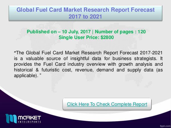 My first Magazine Global Fuel Card Market Analysis 2021- Latest