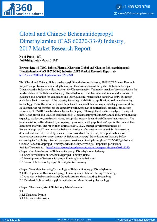 Report- Behenamidopropyl Dimethylamine