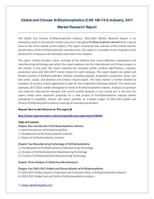 Global and Chinese N-Ethylmorpholine (CAS 100-74-3) Industry 2021 Global and Chinese N-Ethylmorpholine (CAS 100-74-3