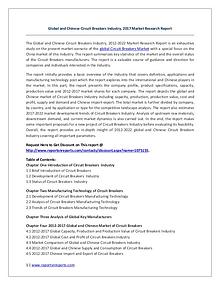 Global Circuit Breakers Industry 2017 Market Growth Research Report