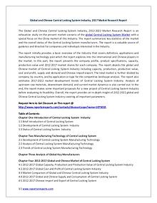 Global and Chinese Central Locking System Industry, 2017